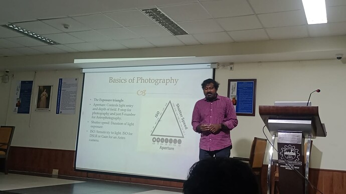 Vijay talking about the basics of photography
