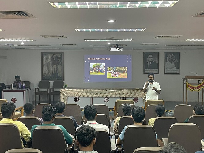 Siva introducing the Chennai Astronomy Club